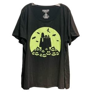 SNOOPY Halloween T-Shirt 2X Bats Pumpkins Woodstock Witch Moon Dog House